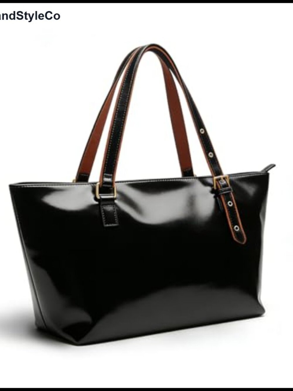 Faux Leather Laptop Tote Bag